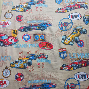 Vintage Sears Racing Race Car Twin Bedspread